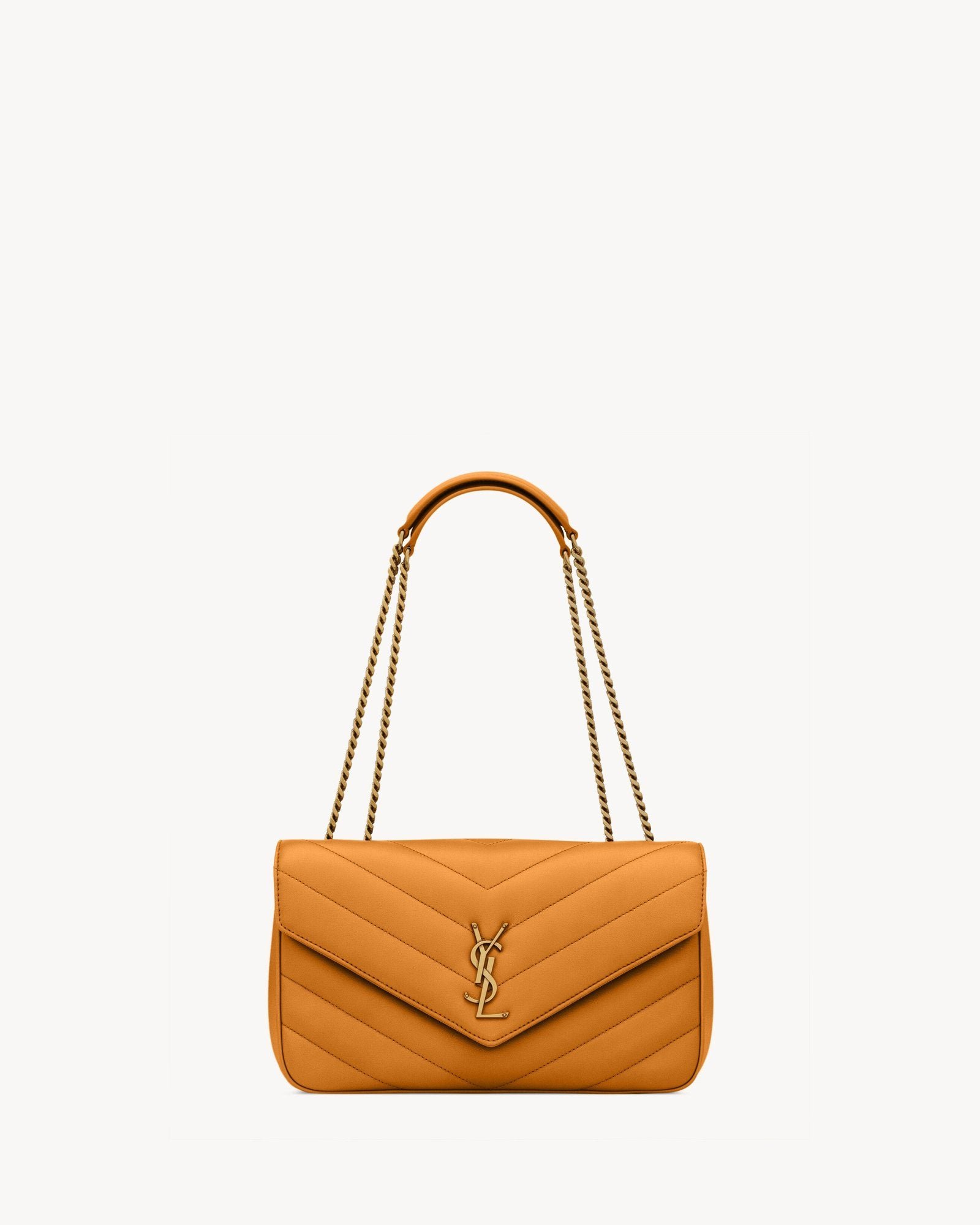 Chevron Quilted Chain Bag — Sunflower Lambskin - Image 3