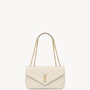 LOULOU Medium in Matelassé Lambskin - White
