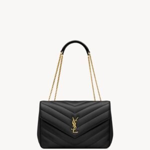 LOULOU Large in Matelassé Lambskin - Black