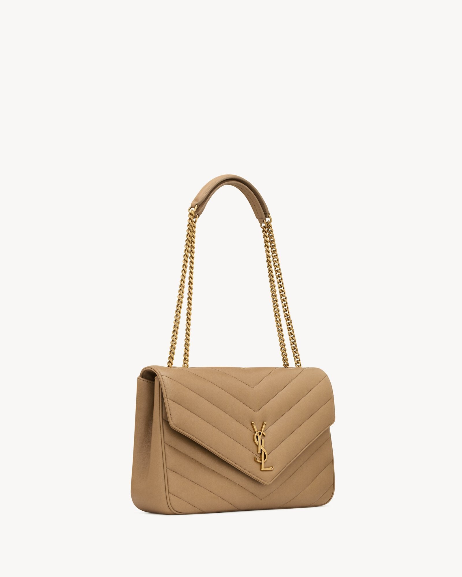 LOULOU Large in Matelassé Lambskin - Beige - Image 9