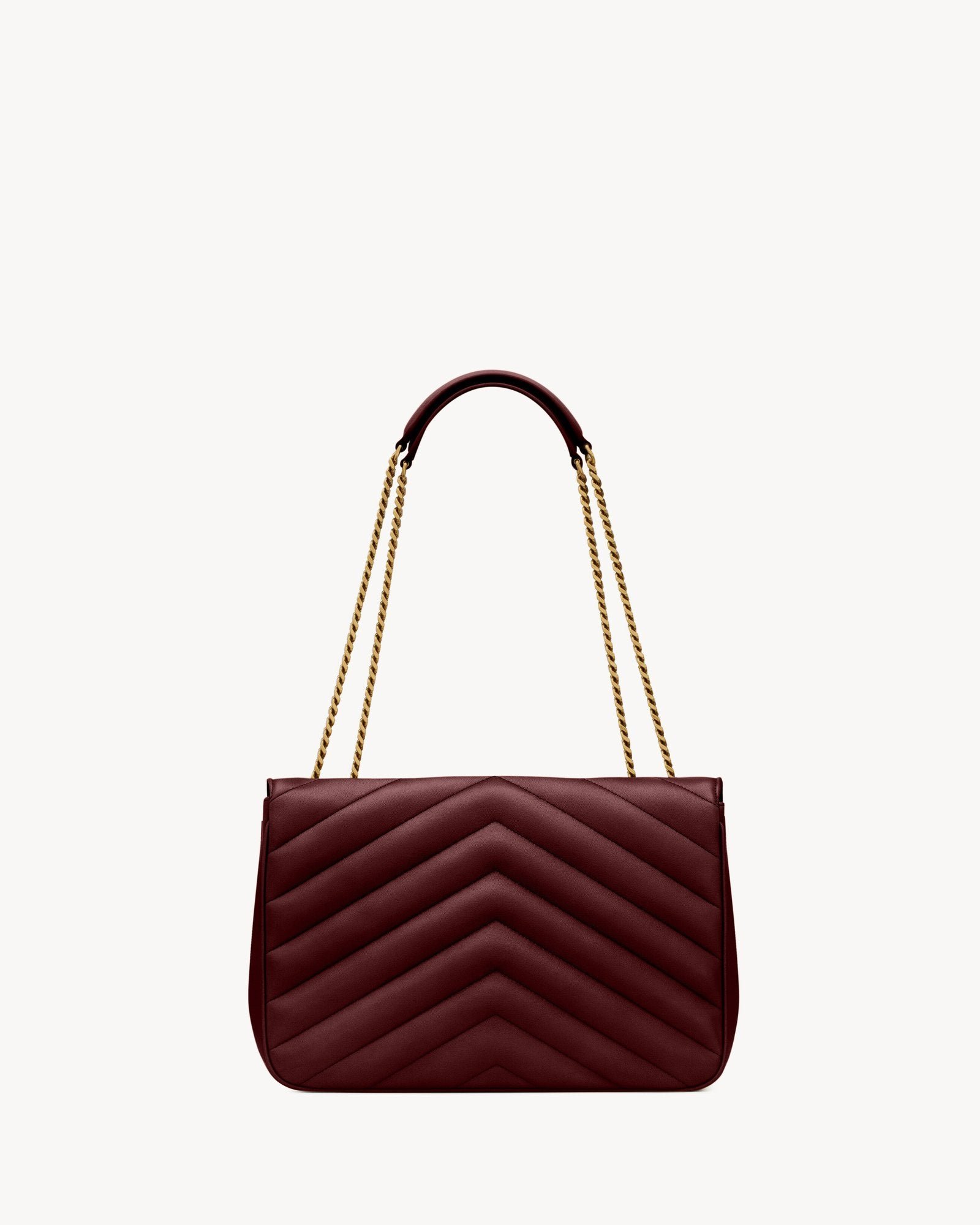 LOULOU Large in Matelassé Lambskin - Wine Red - Image 2