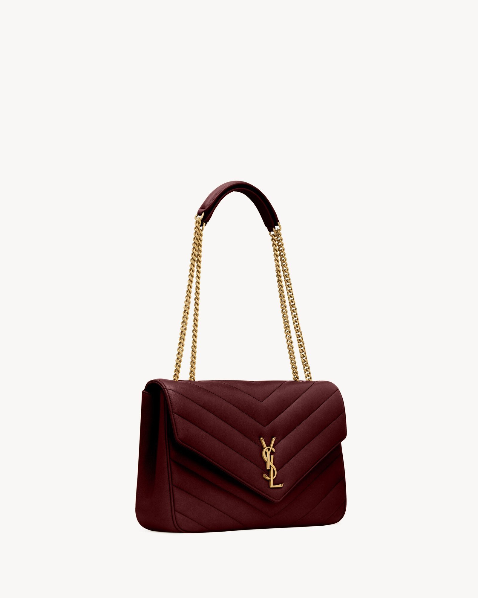 LOULOU Large in Matelassé Lambskin - Wine Red - Image 10