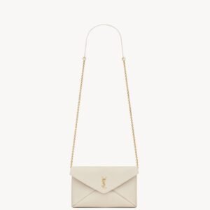 Chain Pouch in Supple Lambskin — Blanc Vintage