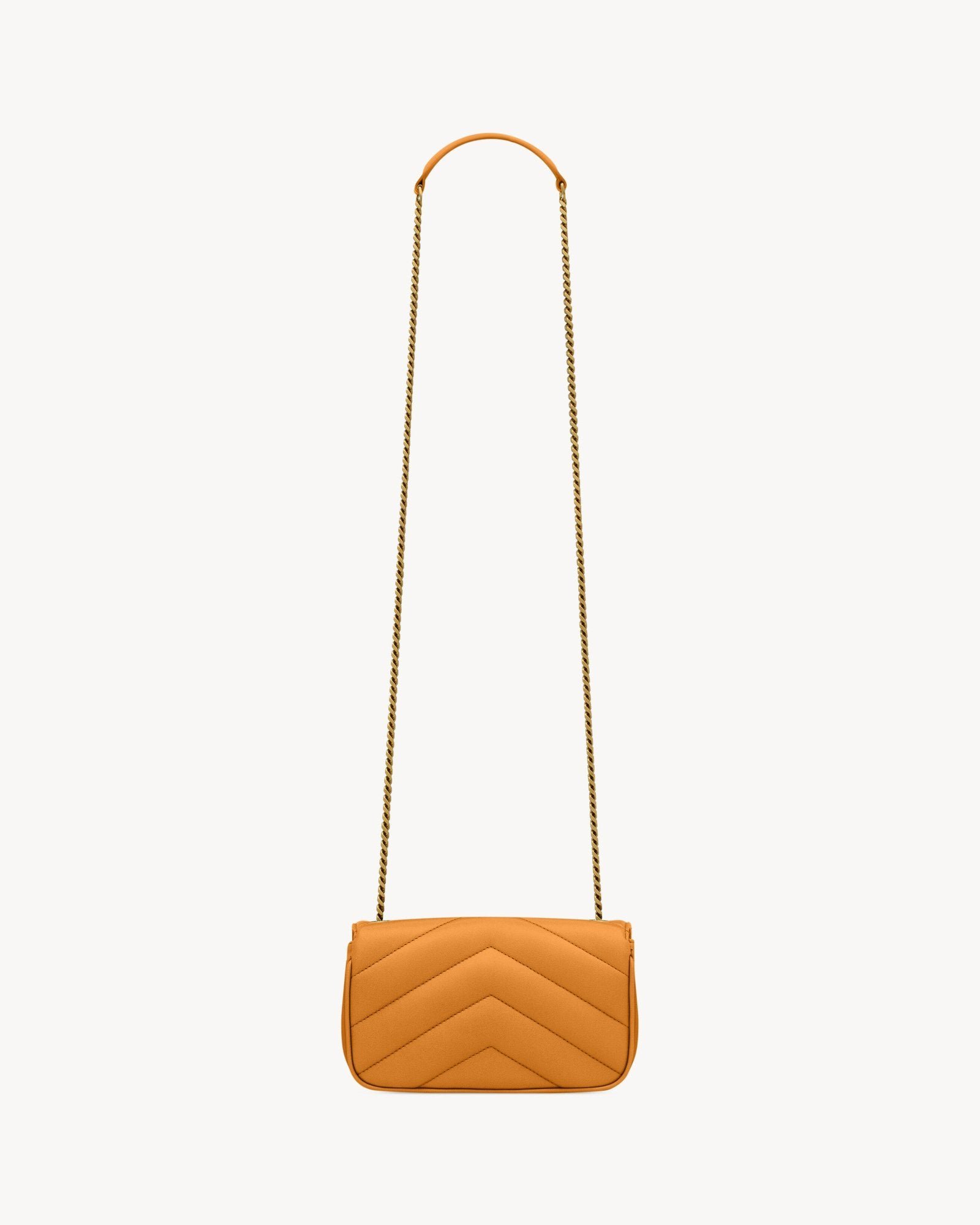 Chevron Quilted Chain Bag — Sunflower Lambskin - Image 9