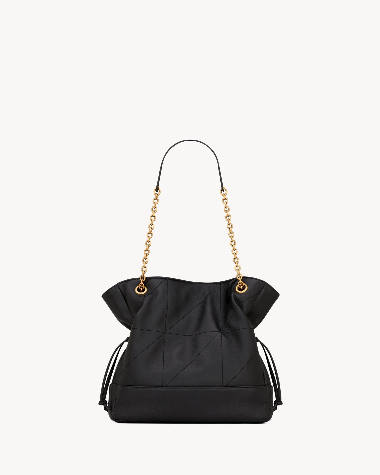 Small JAMIE Shopping Bag in Lambskin - Black - Image 2