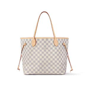 Neverfull MM Tote in Damier Azur Canvas – Beige